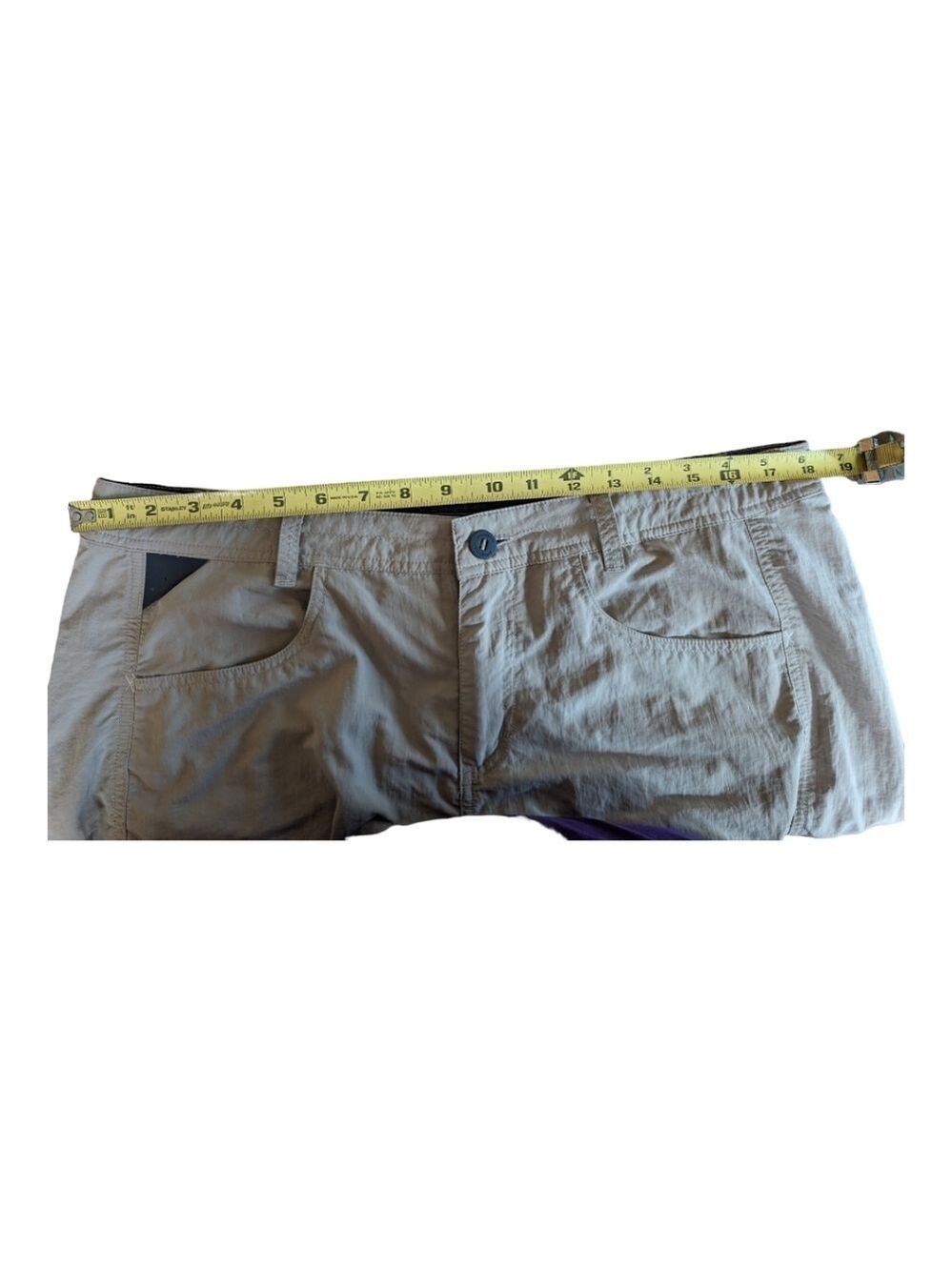 Patagonia Khaki Women's Away From Home Shorts Size 14 EUC Cabincore Outdoors - Picture 7 of 12